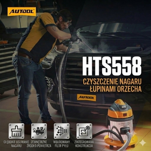 AUTOOL HTS558 Piaskarka do czyszczenia zaworów proszkiem z orzecha włoskiego