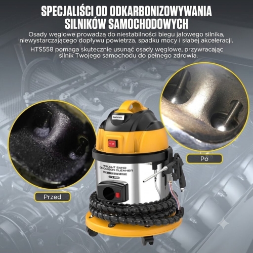 AUTOOL HTS558 Piaskarka do czyszczenia zaworów proszkiem z orzecha włoskiego