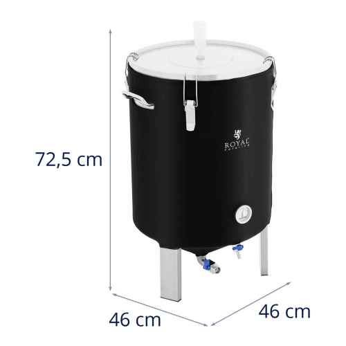 Pojemnik fermentacyjny - 60 l - 0-40°C - stal nierdzewna - płaszcz izolacyjny