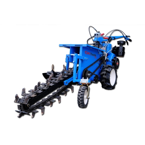 Samobieżna spalinowa koparka łańcuchowa ST80 do rowów | 15 KM | wykop 80cm | 17cm szerokości