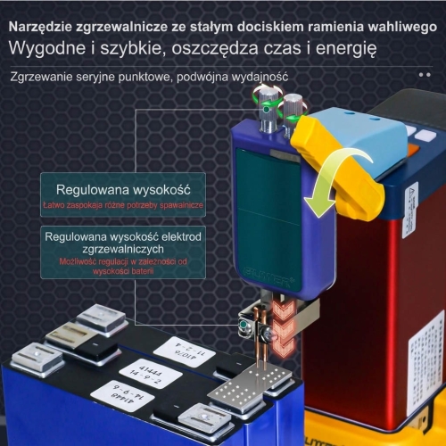 Przenośna Lutownica Spawarka Punktowa Zgrzewarka punktowa GLITTER 801H aluminium/nikiel