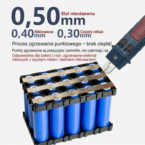 Przenośna Lutownica Spawarka Punktowa Zgrzewarka punktowa GLITTER 801H aluminium/nikiel