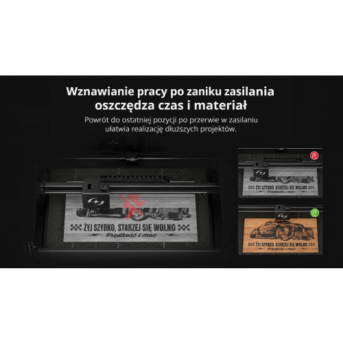 Ploter laserowy CO2 Atomstack Hurricane 55W 80x50cm