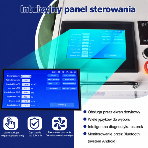 Czyszczarka Spawarka LASEROWA 3w1 FIBER 1500W V3 + AKCESORIA