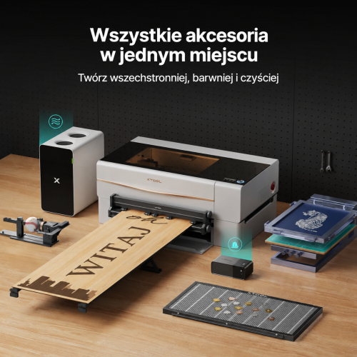 xTool P2S z pełnym zestawem akcesoriów xTool P2S z pełnym zestawem akcesoriów