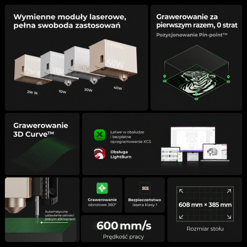 xTool S1 — zamknięta wycinarka i grawerka laserowa diodowa