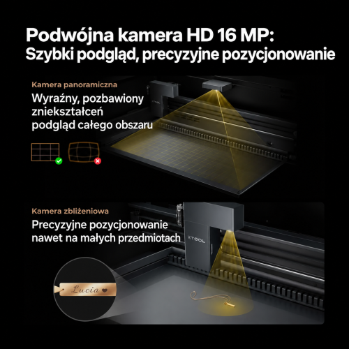 System dwóch kamer HD 16 MP w xTool P2S System dwóch kamer HD 16 MP w xTool P2S