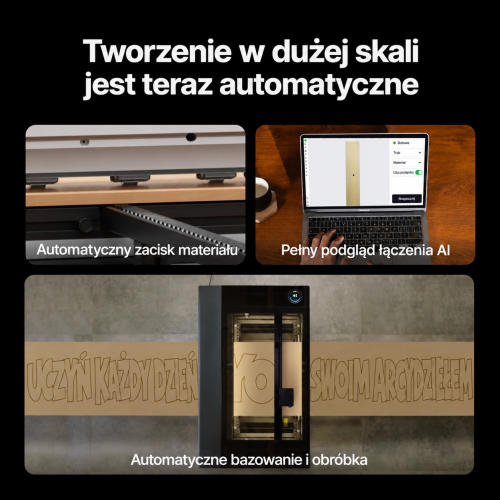 Podajnik xTool P3 — pełny podgląd i automatyzacja pracy