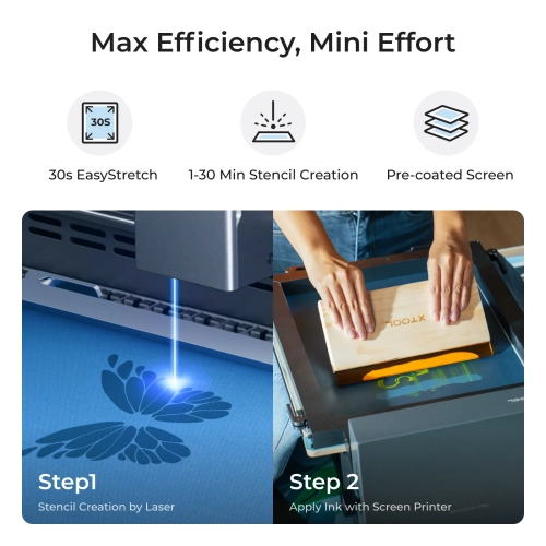 Sitodrukarka xTool – system sitodruku z przygotowaniem matryc laserem Sitodrukarka xTool – system sitodruku z przygotowaniem matryc laserem
