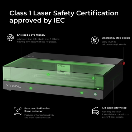 xTool S1 + moduł IR 1064 nm — zamknięta wycinarka i grawerka laserowa diodowa